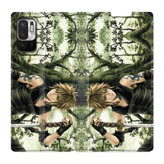 Housse Cuir Portefeuille Pour Xiaomi Redmi Note 10 5G Manga Bois