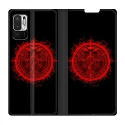 Housse Cuir Portefeuille Pour Xiaomi Redmi Note 10 5G Manga Fairy Tail Logo Noir