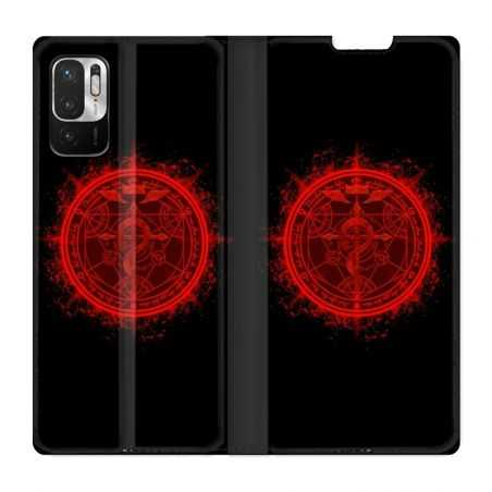 Housse Cuir Portefeuille Pour Xiaomi Redmi Note 10 5G Manga Fairy Tail Logo Noir