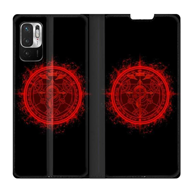 Housse Cuir Portefeuille Pour Xiaomi Redmi Note 10 5G Manga Fairy Tail Logo Noir