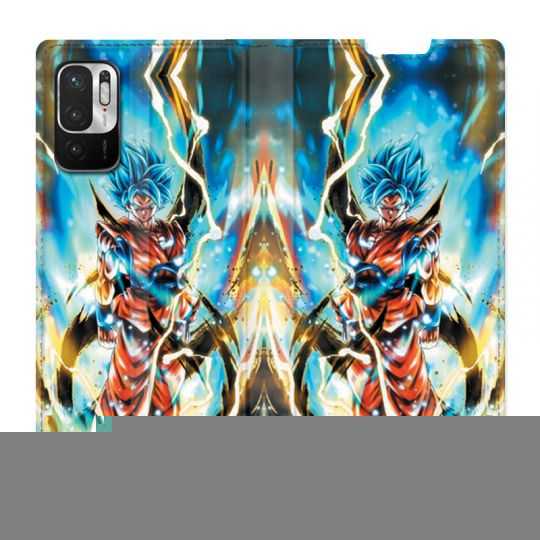 Housse Cuir Portefeuille Pour Xiaomi Redmi Note 10 5G Manga Dragon Ball Sangoku Blanc