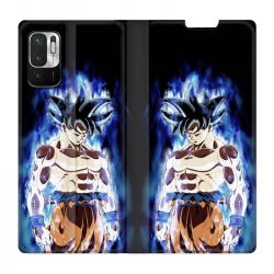 Housse Cuir Portefeuille Pour Xiaomi Redmi Note 10 5G Manga Dragon Ball Sangoku Noir