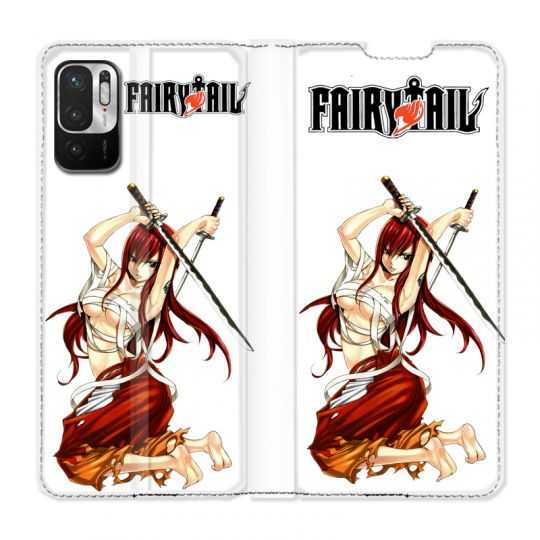 Housse Cuir Portefeuille Pour Xiaomi Redmi Note 10 5G Manga Fairy Tail Erza