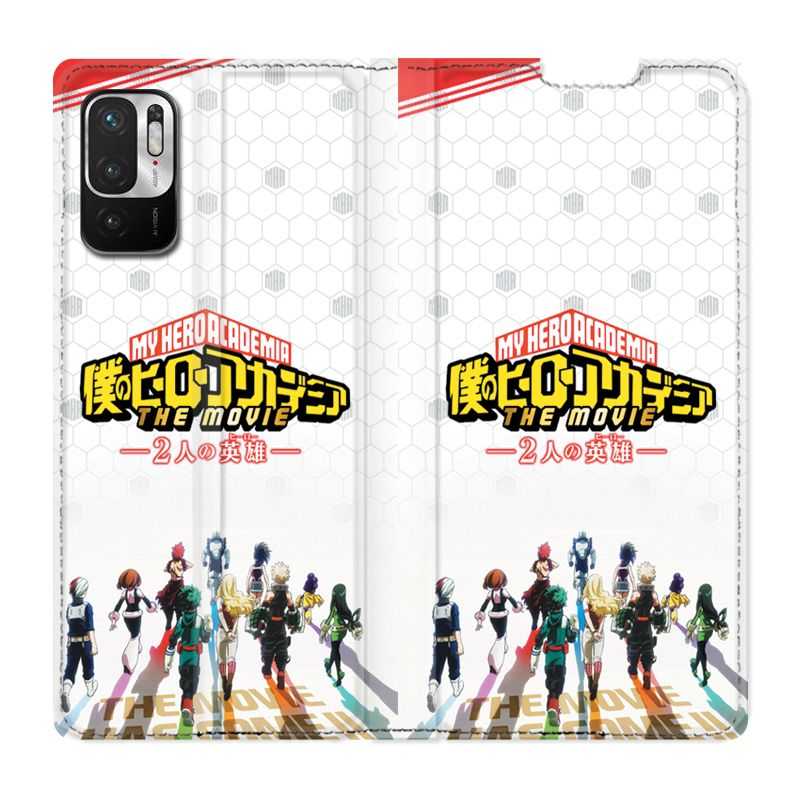 Housse Cuir Portefeuille Pour Xiaomi Redmi Note 10 5G Manga My Hero Academia Blanc