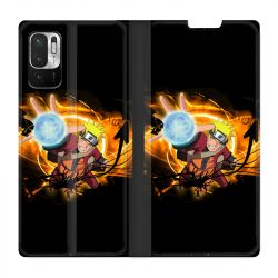 Housse Cuir Portefeuille Pour Xiaomi Redmi Note 10 5G Manga Naruto Noir