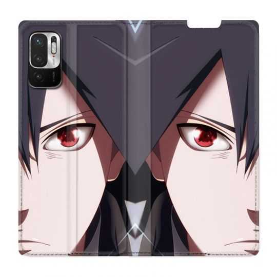 Housse Cuir Portefeuille Pour Xiaomi Redmi Note 10 5G Manga Naruto Sasuke visage