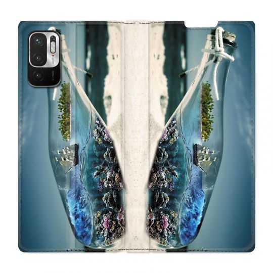 Housse Cuir Portefeuille Pour Xiaomi Redmi Note 10 5G Mer Bouteille