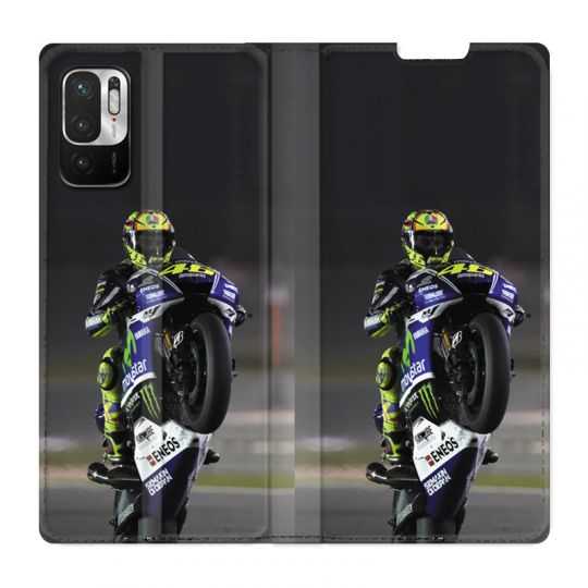 Housse Cuir Portefeuille Pour Xiaomi Redmi Note 10 5G Moto Wheeling
