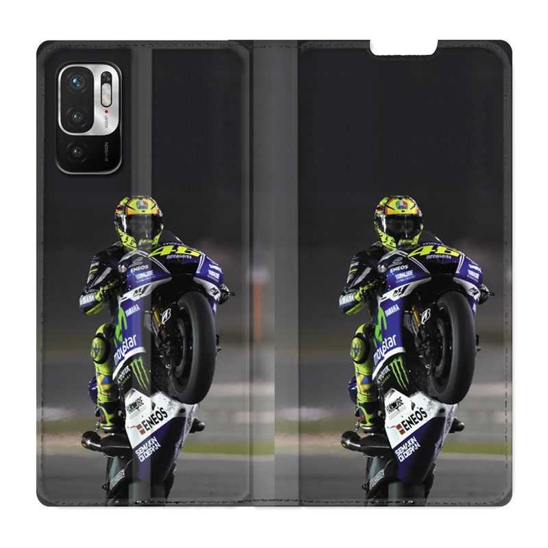 Housse Cuir Portefeuille Pour Xiaomi Redmi Note 10 5G Moto Wheeling