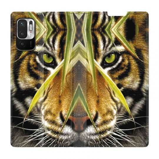 Housse Cuir Portefeuille Pour Xiaomi Redmi Note 10 5G Oeil Tigre