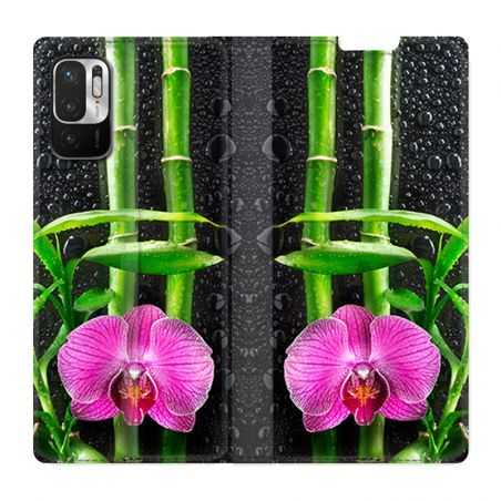 Housse Cuir Portefeuille Pour Xiaomi Redmi Note 10 5G Orchidee Bambou