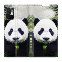 Housse Cuir Portefeuille Pour Xiaomi Redmi Note 10 5G Panda Color