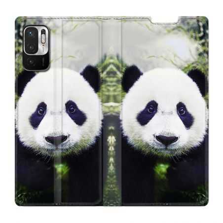 Housse Cuir Portefeuille Pour Xiaomi Redmi Note 10 5G Panda Color