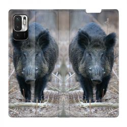 Housse Cuir Portefeuille Pour Xiaomi Redmi Note 10 5G Sanglier Pin