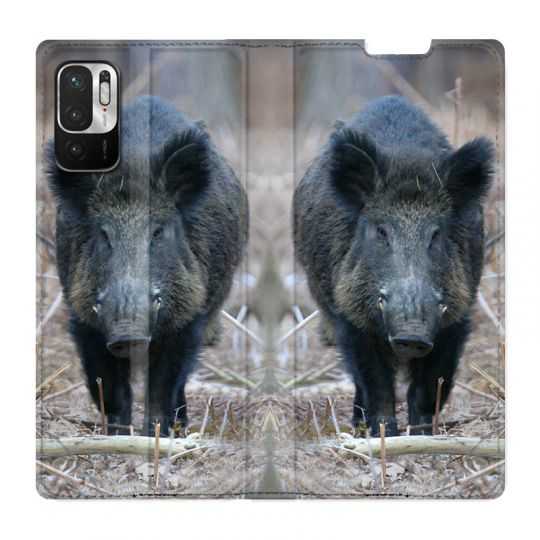 Housse Cuir Portefeuille Pour Xiaomi Redmi Note 10 5G Sanglier Pin