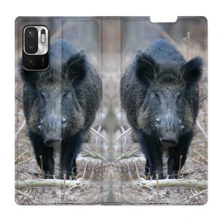 Housse Cuir Portefeuille Pour Xiaomi Redmi Note 10 5G Sanglier Pin