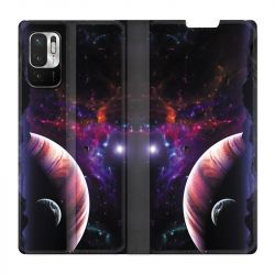 Housse Cuir Portefeuille Pour Xiaomi Redmi Note 10 5G Planete Rouge