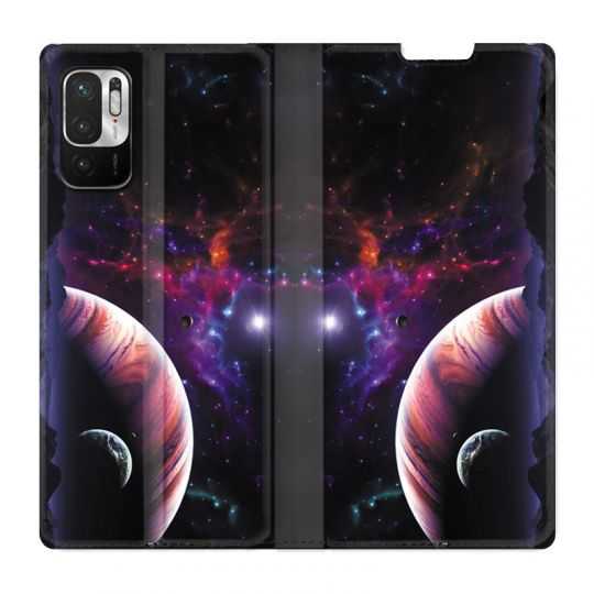 Housse Cuir Portefeuille Pour Xiaomi Redmi Note 10 5G Planete Rouge