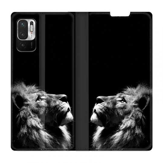 Housse Cuir Portefeuille Pour Xiaomi Redmi Note 10 5G Roi Lion