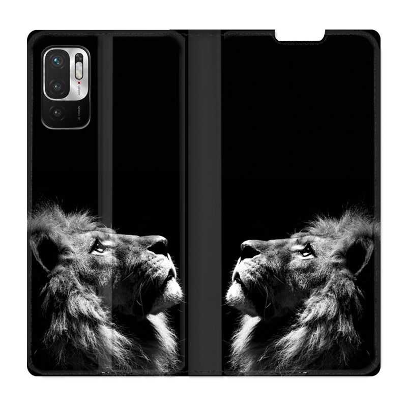 Housse Cuir Portefeuille Pour Xiaomi Redmi Note 10 5G Roi Lion
