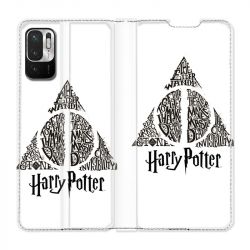 Housse Cuir Portefeuille Pour Xiaomi Redmi Note 10 5G WB License Harry Potter Triangle Blanc