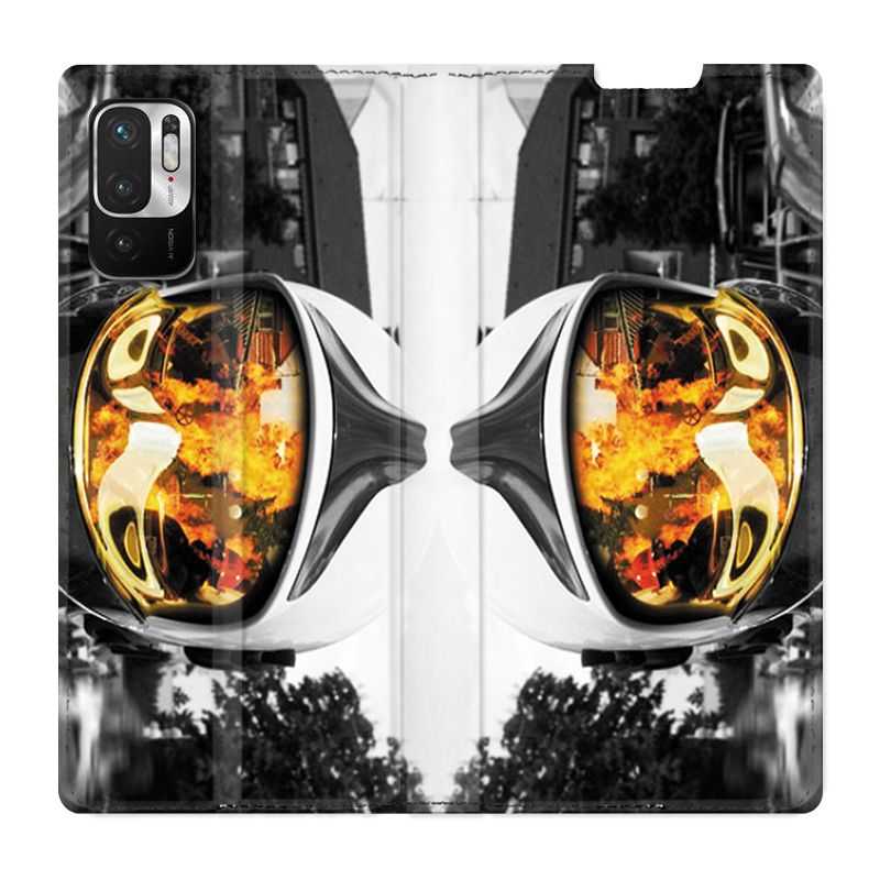 Housse Cuir Portefeuille Pour Xiaomi Redmi Note 10 5G Pompier Casque Feu