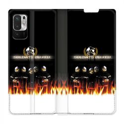 Housse Cuir Portefeuille Pour Xiaomi Redmi Note 10 5G Pompier Soldat