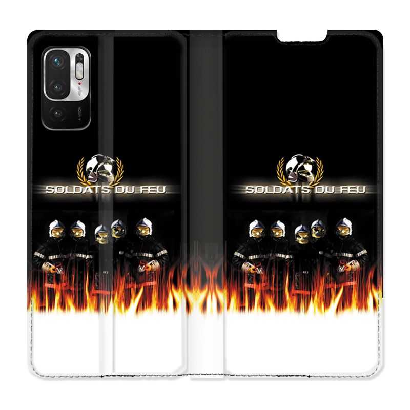 Housse Cuir Portefeuille Pour Xiaomi Redmi Note 10 5G Pompier Soldat