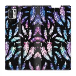 Housse Cuir Portefeuille Pour Xiaomi Redmi Note 10 5G Psychedelic Plume