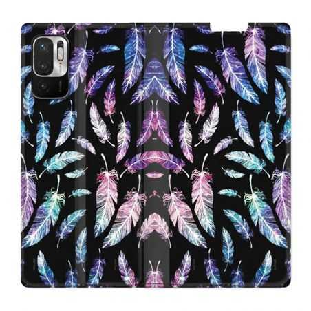 Housse Cuir Portefeuille Pour Xiaomi Redmi Note 10 5G Psychedelic Plume