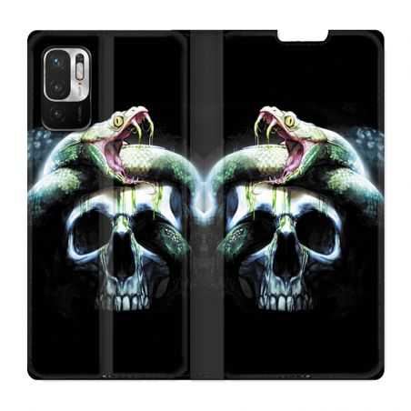 Housse Cuir Portefeuille Pour Xiaomi Redmi Note 10 5G serpent Crane