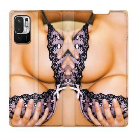 Housse Cuir Portefeuille Pour Xiaomi Redmi Note 10 5G Sexy Boobs