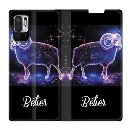 Housse Cuir Portefeuille Pour Xiaomi Redmi Note 10 5G Signe Zodiaque 2 Bélier