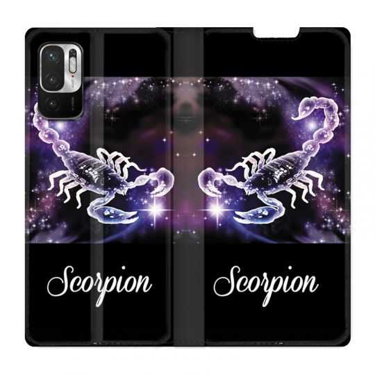 Housse Cuir Portefeuille Pour Xiaomi Redmi Note 10 5G Signe Zodiaque 2 Scorpion