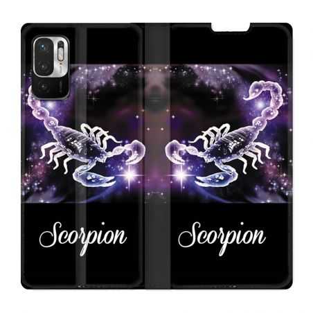 Housse Cuir Portefeuille Pour Xiaomi Redmi Note 10 5G Signe Zodiaque 2 Scorpion