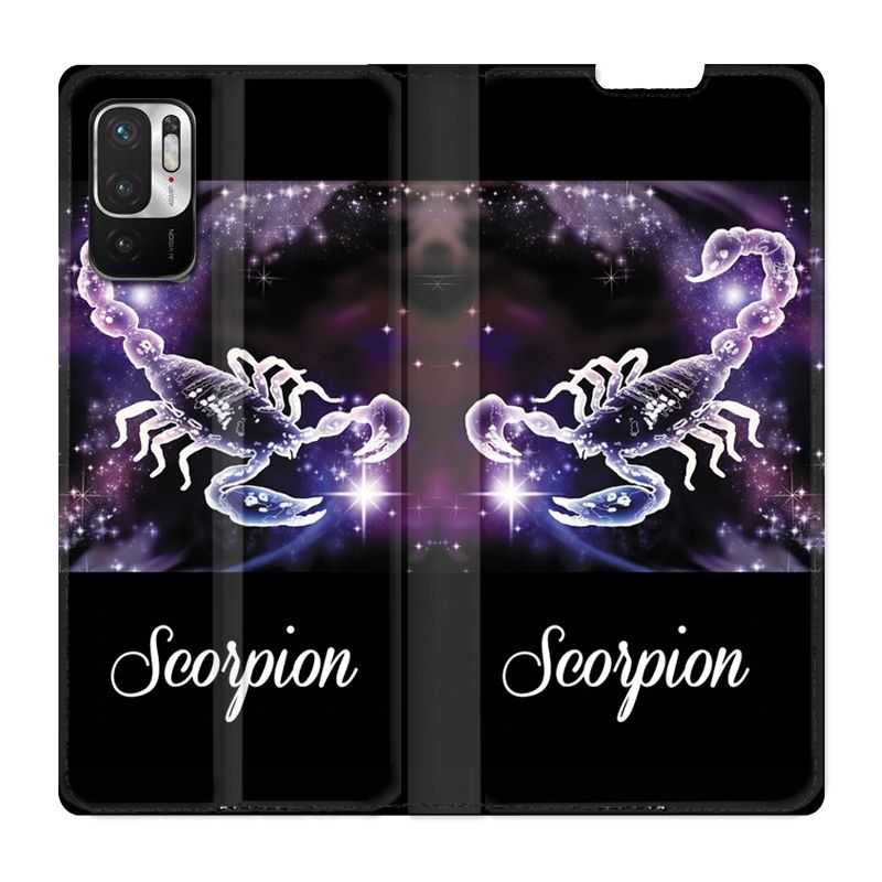 Housse Cuir Portefeuille Pour Xiaomi Redmi Note 10 5G Signe Zodiaque 2 Scorpion