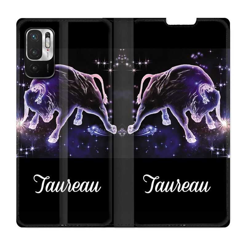 Housse Cuir Portefeuille Pour Xiaomi Redmi Note 10 5G Signe Zodiaque 2 Taureau