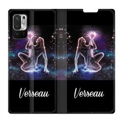 Housse Cuir Portefeuille Pour Xiaomi Redmi Note 10 5G Signe Zodiaque 2 Verseau