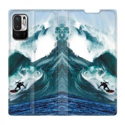 Housse Cuir Portefeuille Pour Xiaomi Redmi Note 10 5G Surf Vague