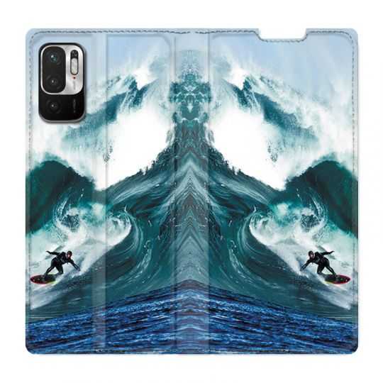Housse Cuir Portefeuille Pour Xiaomi Redmi Note 10 5G Surf Vague