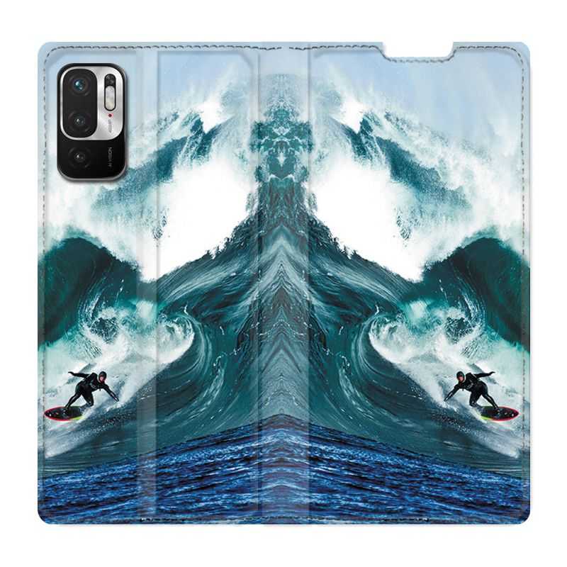 Housse Cuir Portefeuille Pour Xiaomi Redmi Note 10 5G Surf Vague