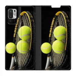 Housse Cuir Portefeuille Pour Xiaomi Redmi Note 10 5G Tennis Balls