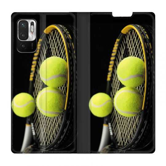 Housse Cuir Portefeuille Pour Xiaomi Redmi Note 10 5G Tennis Balls
