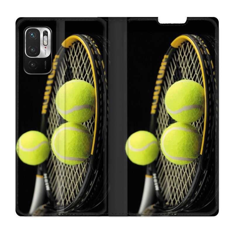 Housse Cuir Portefeuille Pour Xiaomi Redmi Note 10 5G Tennis Balls