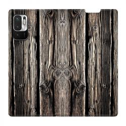 Housse Cuir Portefeuille Pour Xiaomi Redmi Note 10 5G Texture Bois
