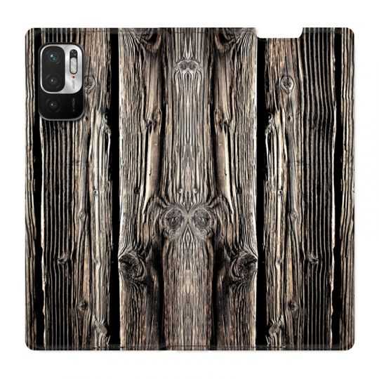 Housse Cuir Portefeuille Pour Xiaomi Redmi Note 10 5G Texture Bois