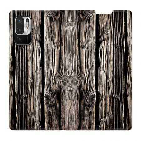 Housse Cuir Portefeuille Pour Xiaomi Redmi Note 10 5G Texture Bois