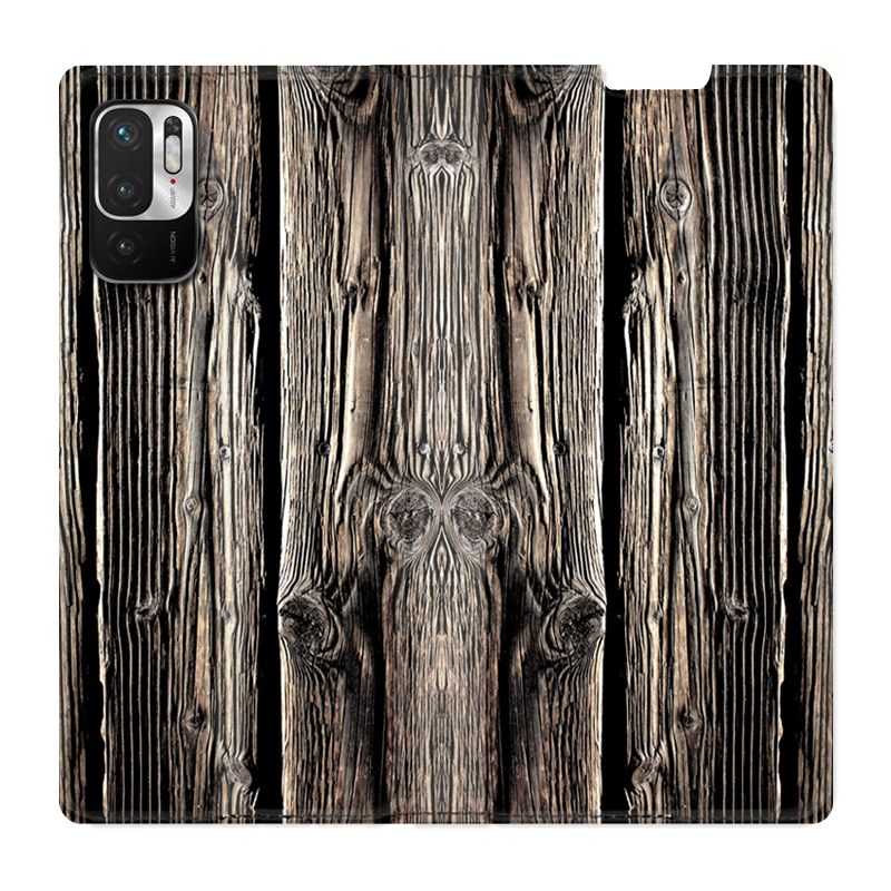 Housse Cuir Portefeuille Pour Xiaomi Redmi Note 10 5G Texture Bois