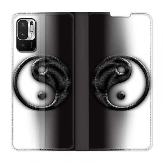 Housse Cuir Portefeuille Pour Xiaomi Redmi Note 10 5G Yin Yang 3d