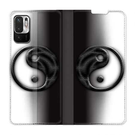 Housse Cuir Portefeuille Pour Xiaomi Redmi Note 10 5G Yin Yang 3d